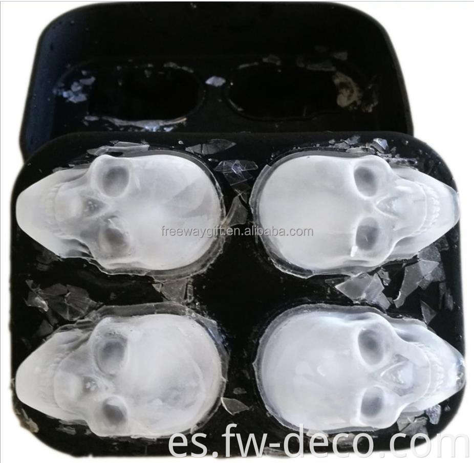 Bola de hielo de calavera de silicona cuadrada de calidad premium de calidad premium al por mayor